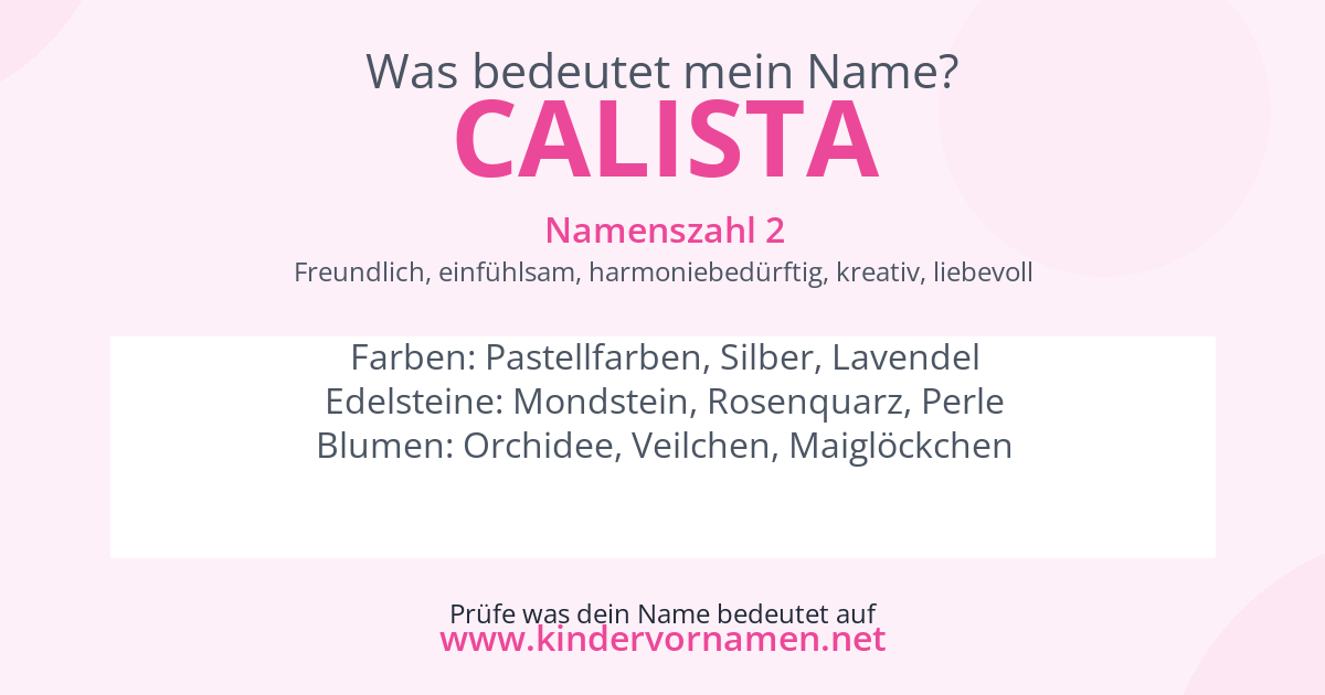 Was bedeutet der Name Calista?