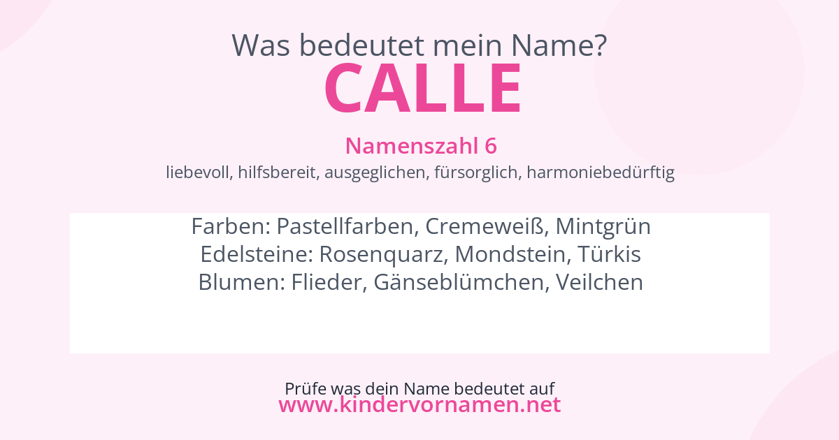 Was bedeutet der Name Calle?