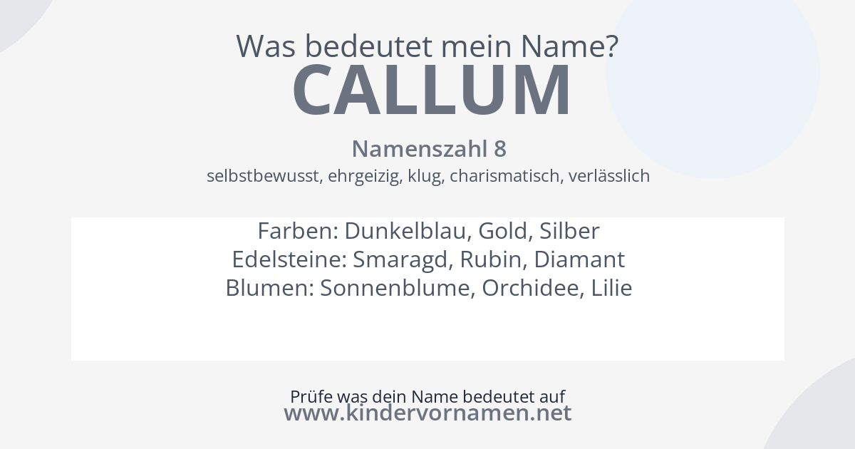 Was bedeutet der Name Callum?