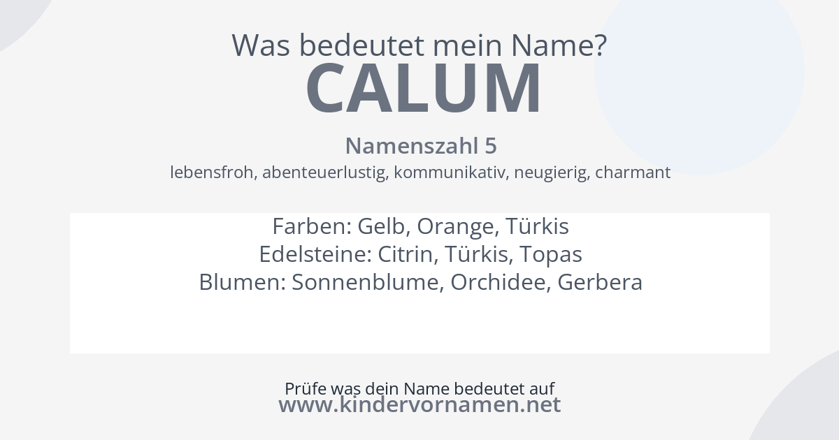 Was bedeutet der Name Calum?