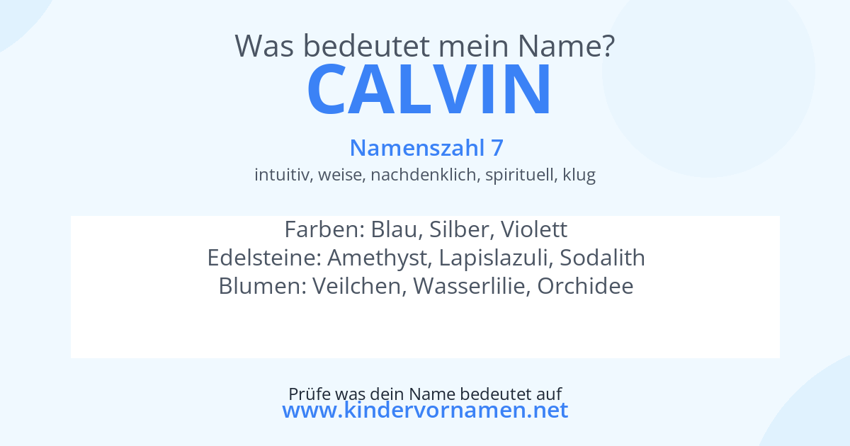 Was bedeutet der Name Calvin?