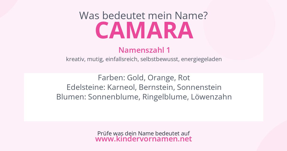 Was bedeutet der Name Camara?