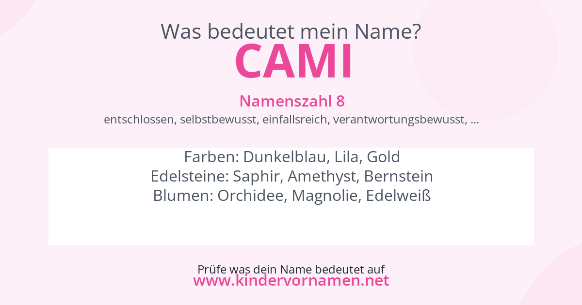Was bedeutet der Name Cami?