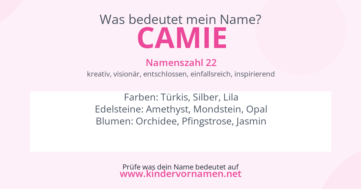 Was bedeutet der Name Camie?