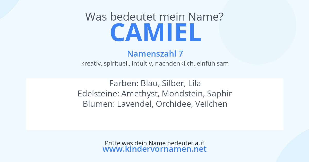 Was bedeutet der Name Camiel?