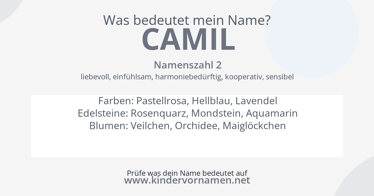 Was bedeutet der Name Camil?