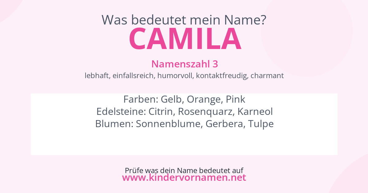 Was bedeutet der Name Camila?