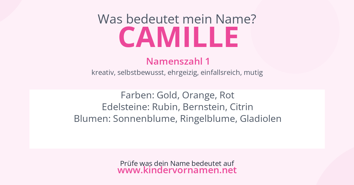 Was bedeutet der Name Camille?