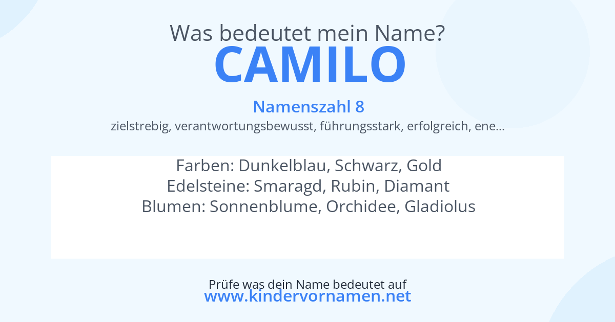 Was bedeutet der Name Camilo?