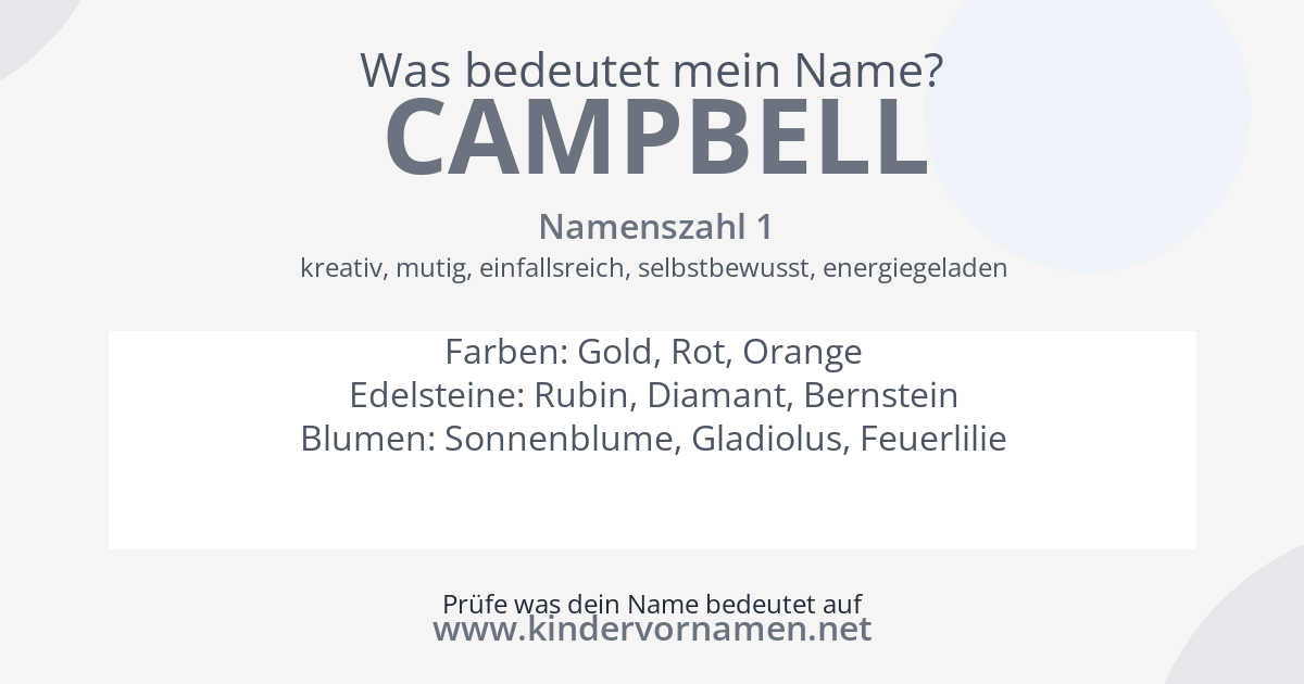 Was bedeutet der Name Campbell?