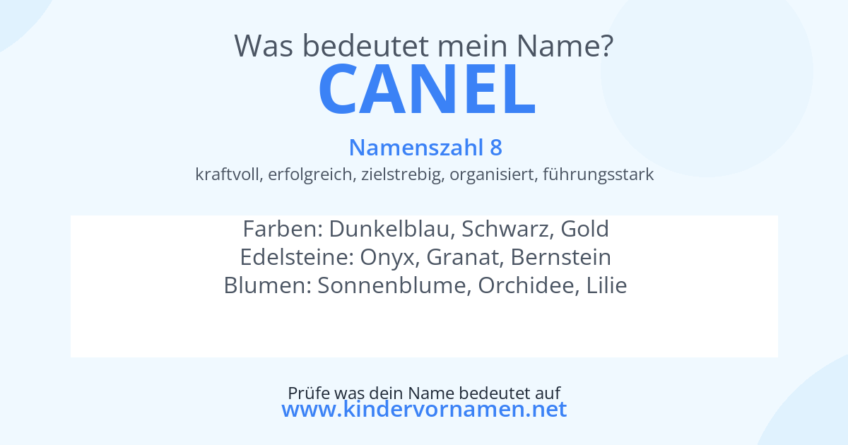 Was bedeutet der Name Canel?