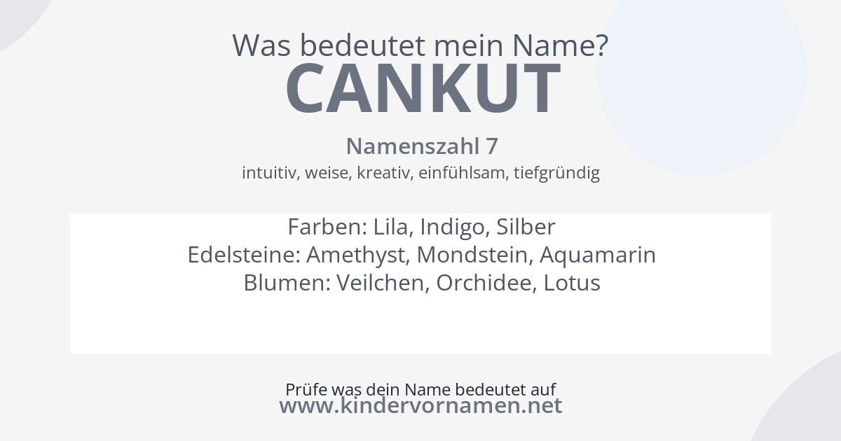 Was bedeutet der Name Cankut?