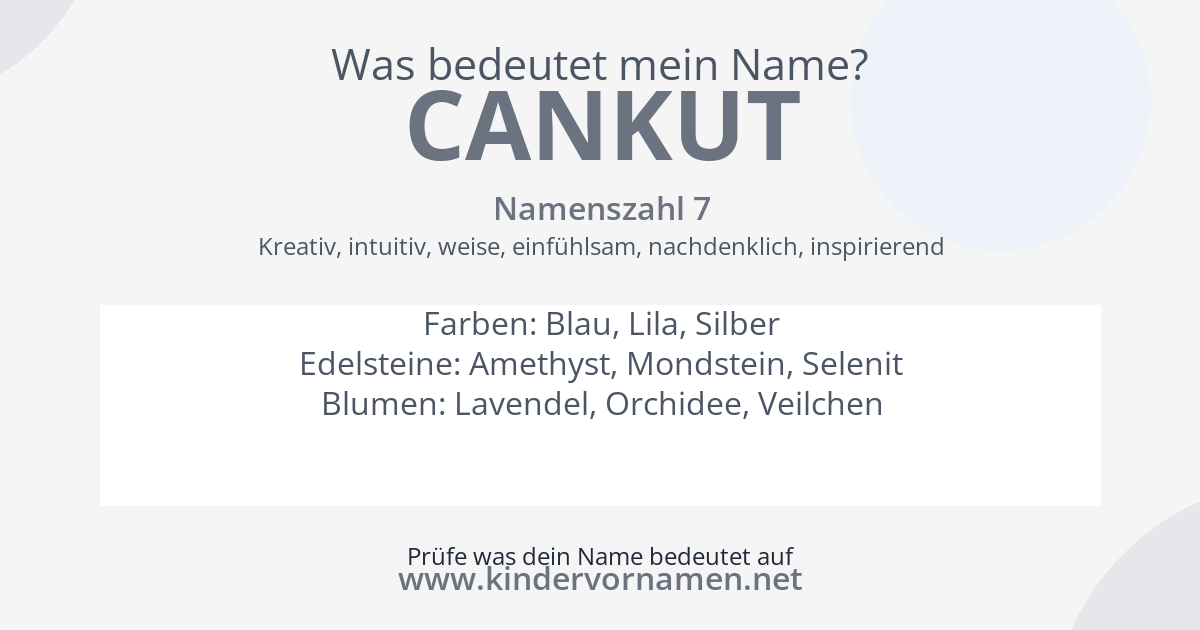 Was bedeutet der Name Cankut?