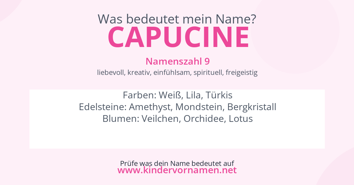 Was bedeutet der Name Capucine?