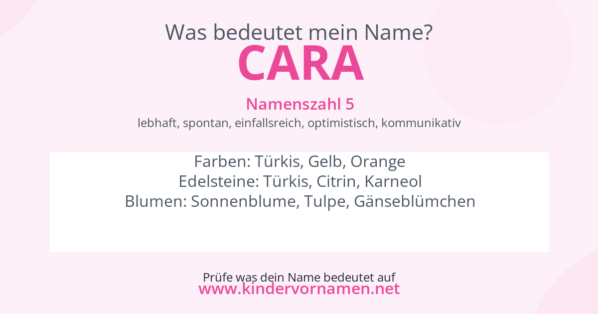 Was bedeutet der Name Cara?