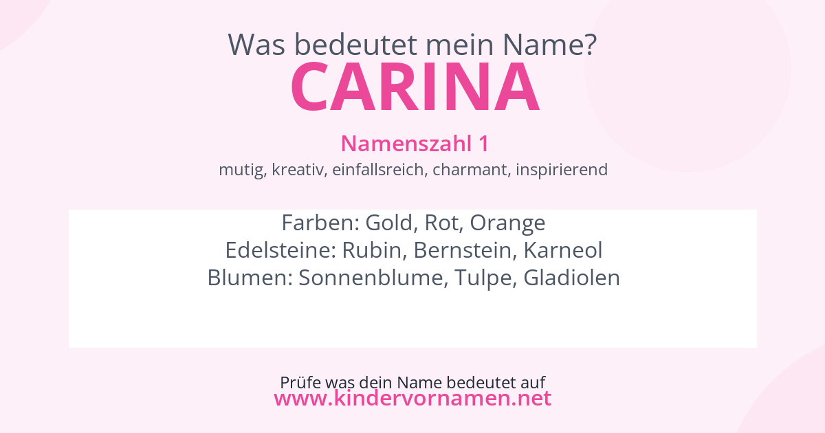 Was bedeutet der Name Carina?