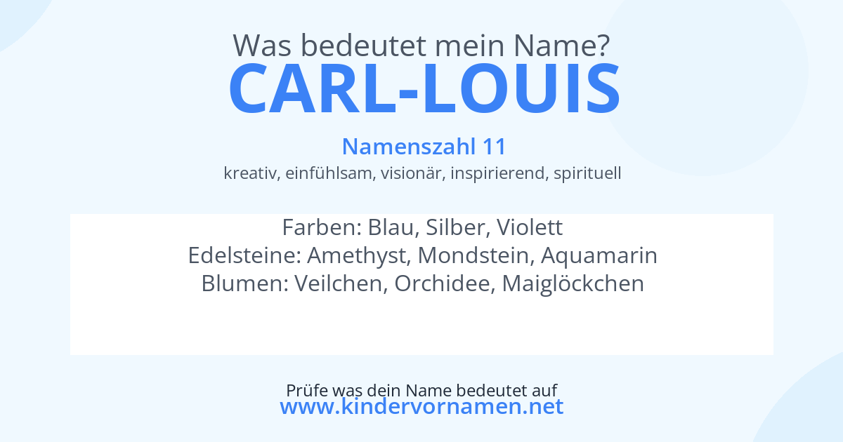 Was bedeutet der Name Carl-Louis?