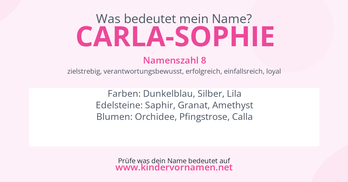 Was bedeutet der Name Carla-Sophie?