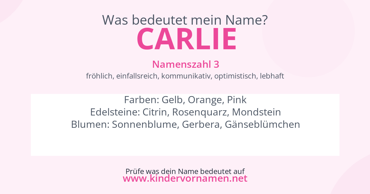 Was bedeutet der Name Carlie?