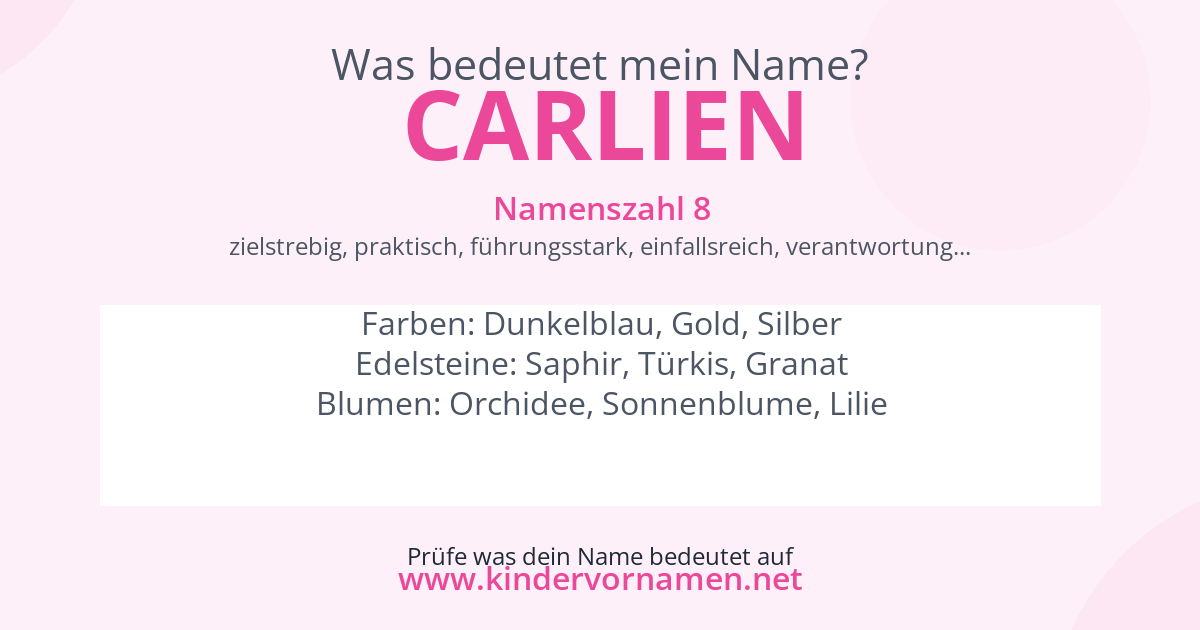 Was bedeutet der Name Carlien?