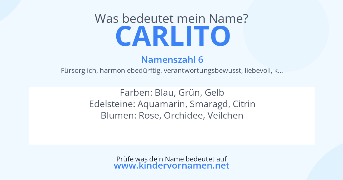 Was bedeutet der Name Carlito?