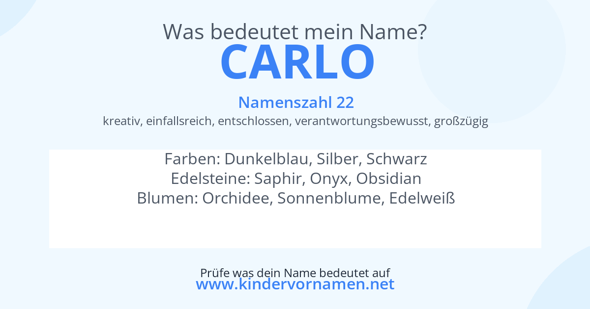 Was bedeutet der Name Carlo?