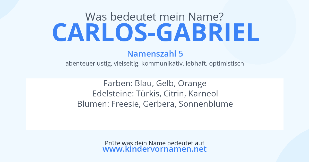 Was bedeutet der Name Carlos-Gabriel?