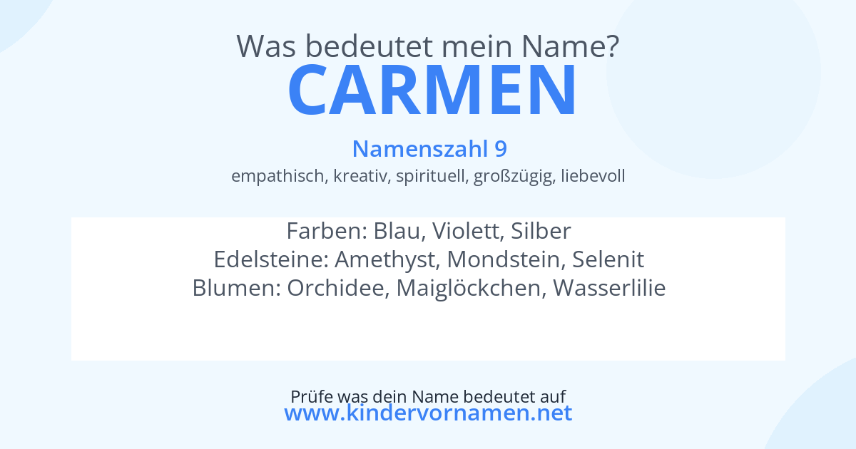 Was bedeutet der Name Carmen?