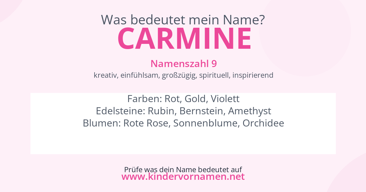 Was bedeutet der Name Carmine?