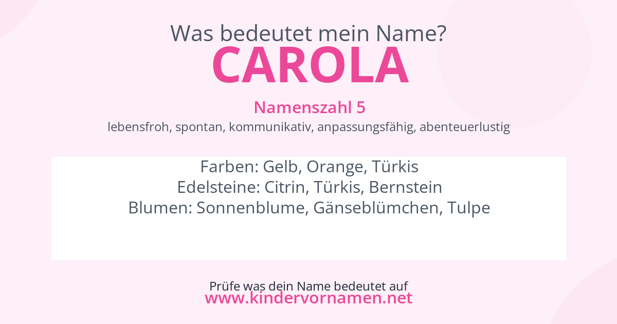 Was bedeutet der Name Carola?