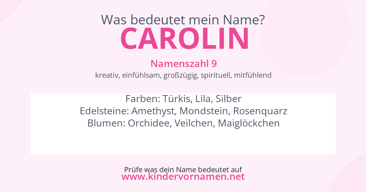 Was bedeutet der Name Carolin?