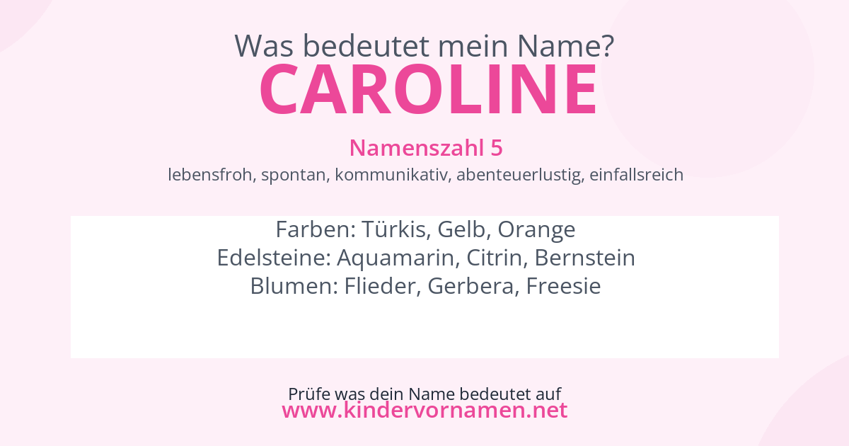 Was bedeutet der Name Caroline?