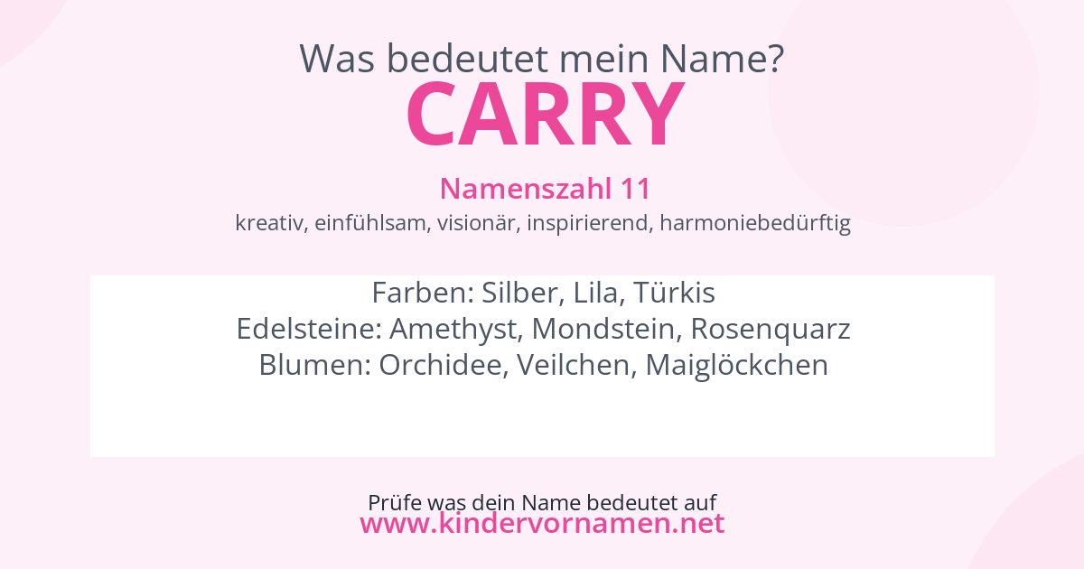 Was bedeutet der Name Carry?