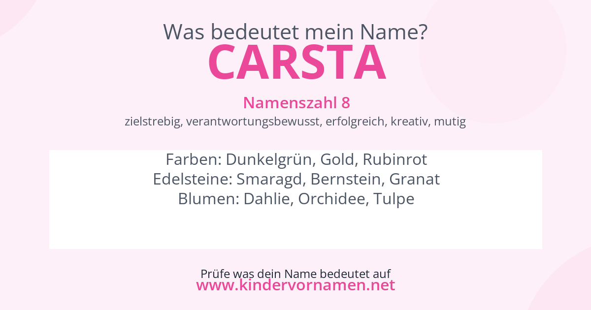 Was bedeutet der Name Carsta?