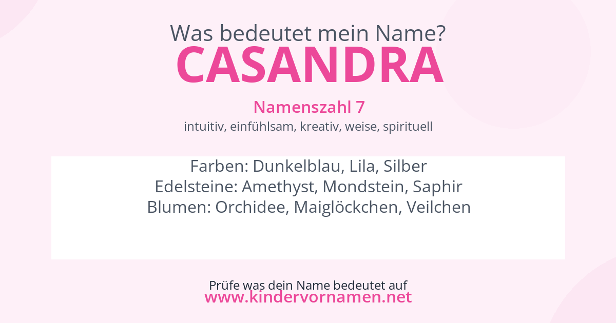 Was bedeutet der Name Casandra?