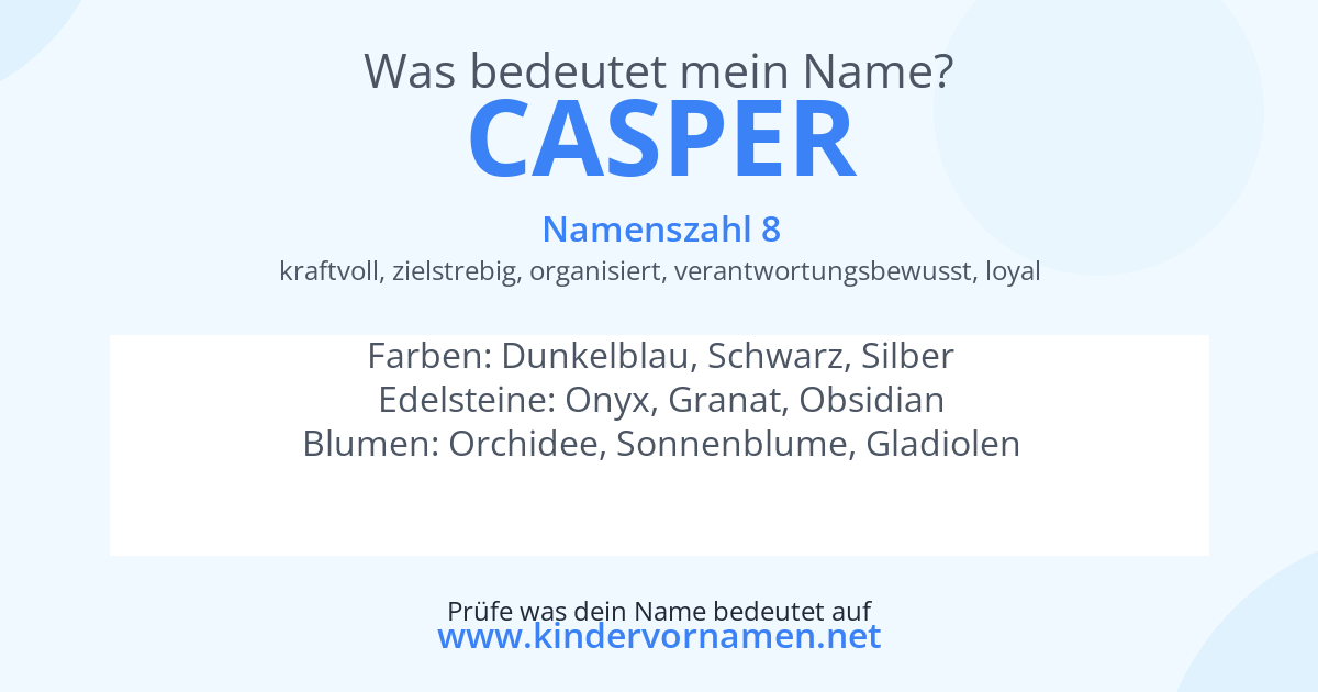 Was bedeutet der Name Casper?