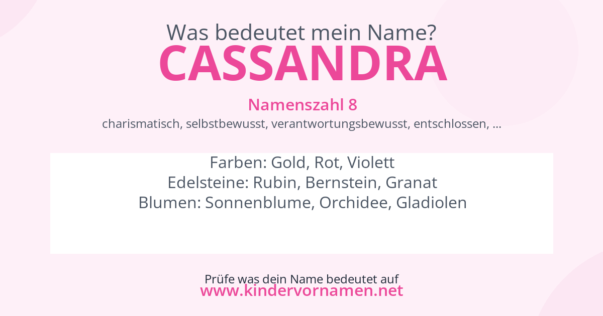 Was bedeutet der Name Cassandra?