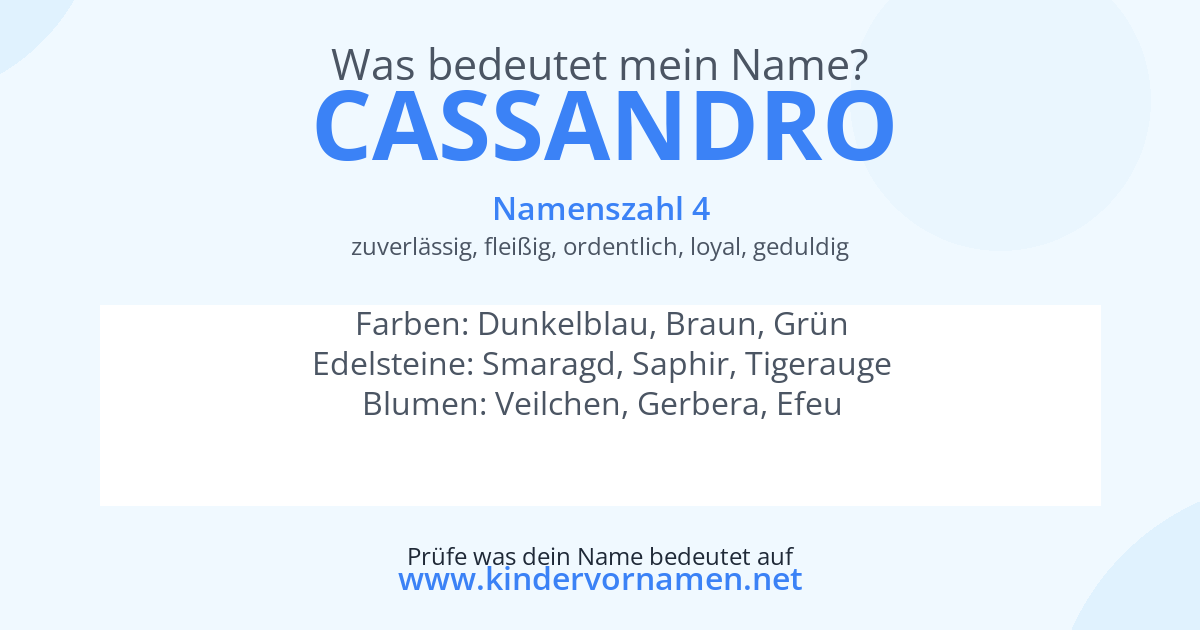 Was bedeutet der Name Cassandro?