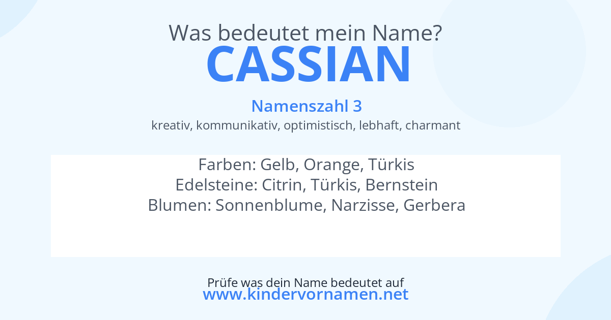 Was bedeutet der Name Cassian?