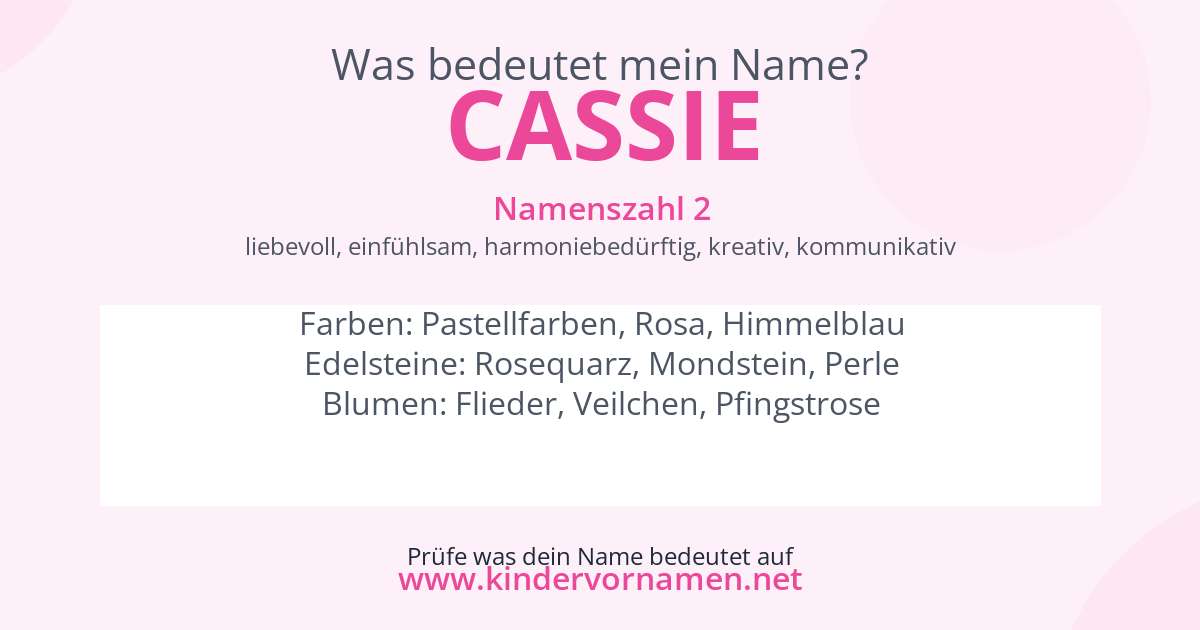 Was bedeutet der Name Cassie?