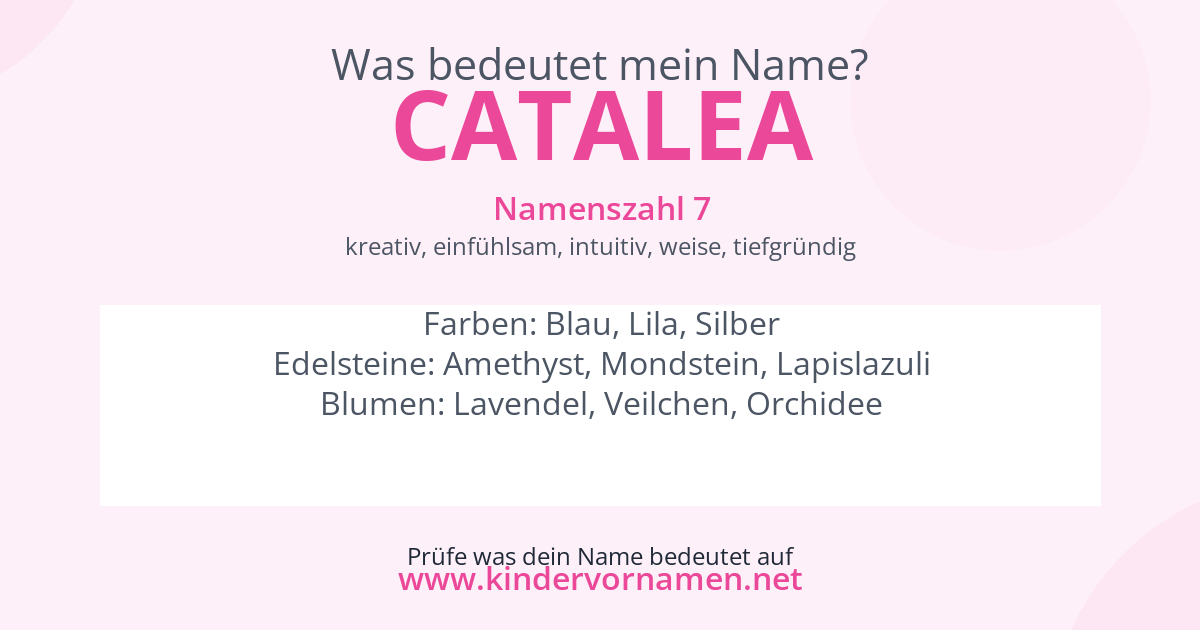 Was bedeutet der Name Catalea?