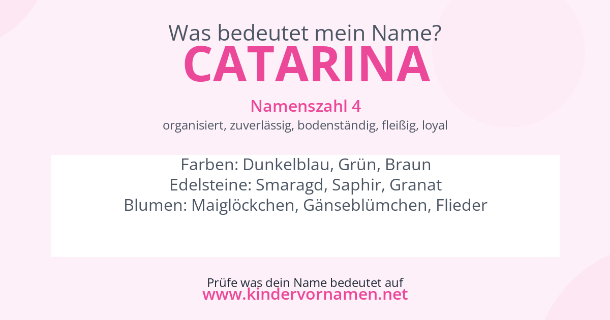 Was bedeutet der Name Catarina?