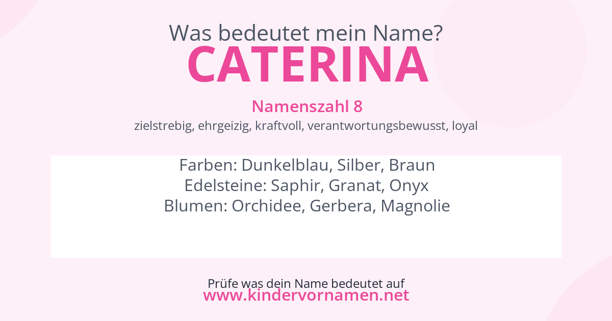 Was bedeutet der Name Caterina?