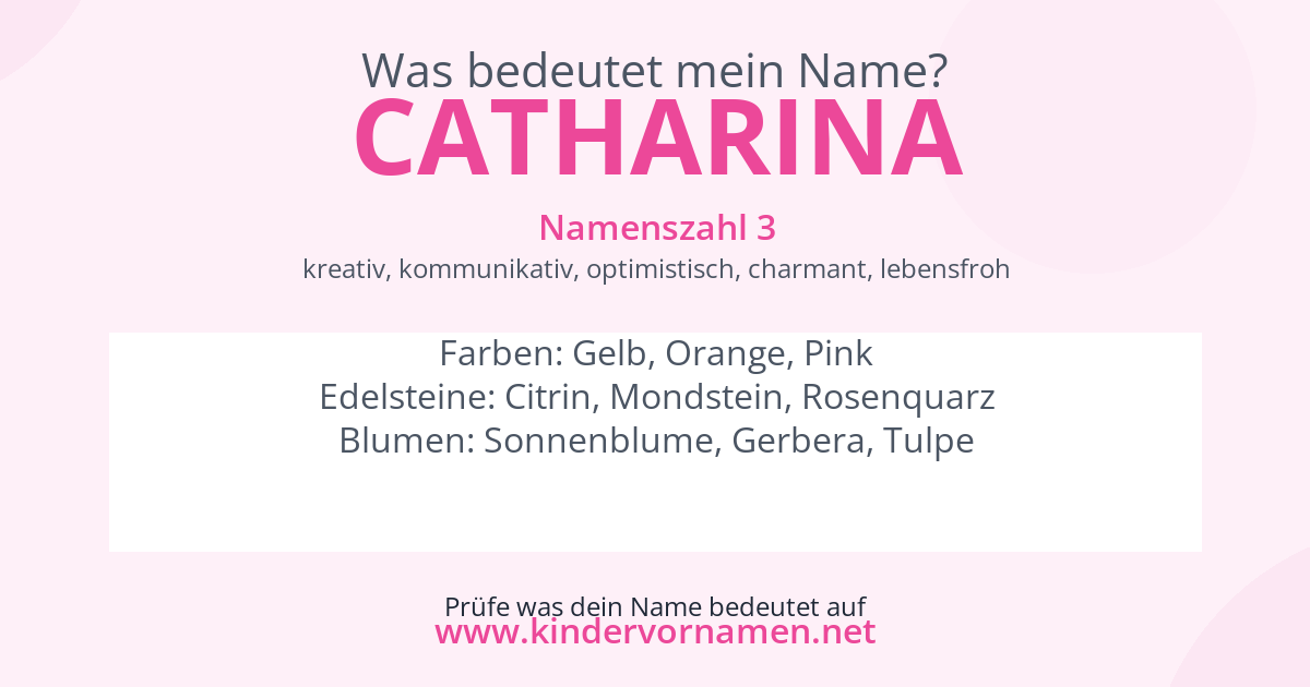 Was bedeutet der Name Catharina?