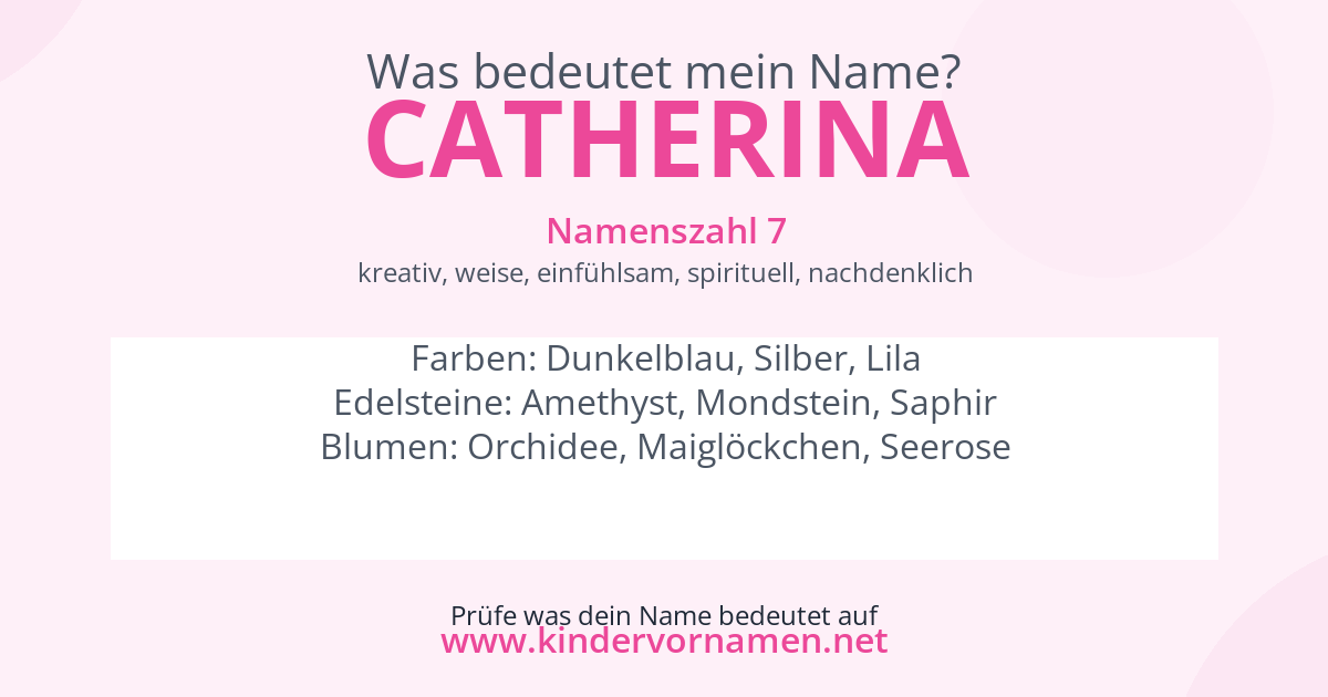 Was bedeutet der Name Catherina?