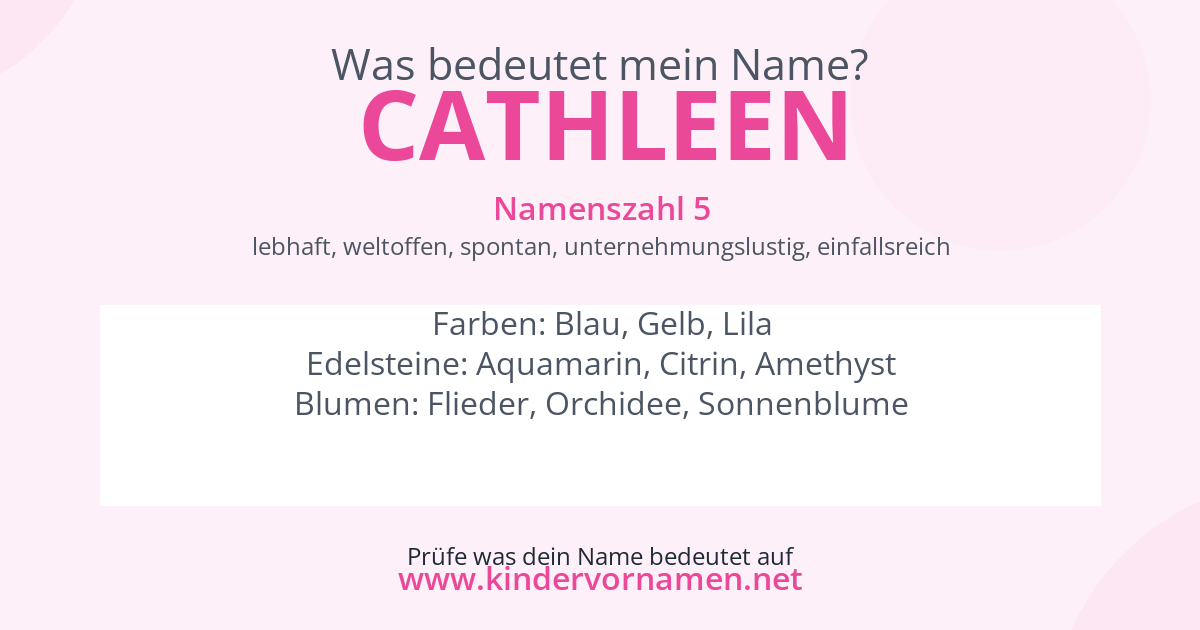 Was bedeutet der Name Cathleen?
