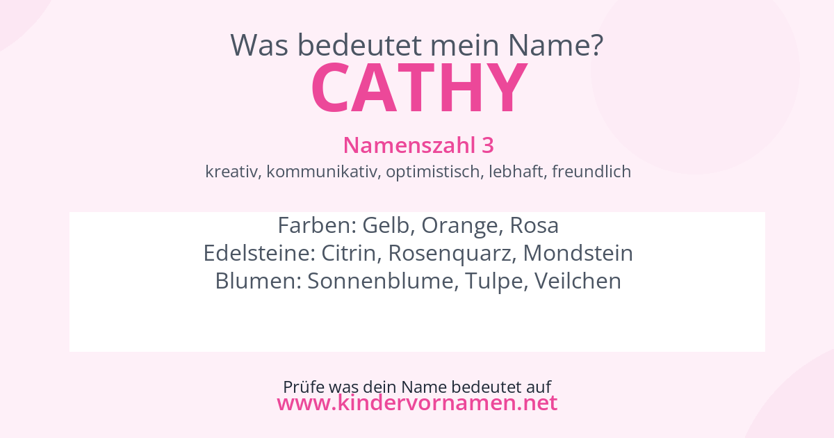 Was bedeutet der Name Cathy?