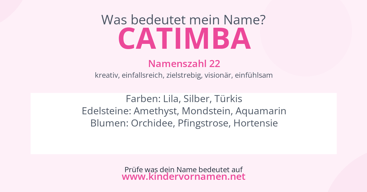 Was bedeutet der Name Catimba?