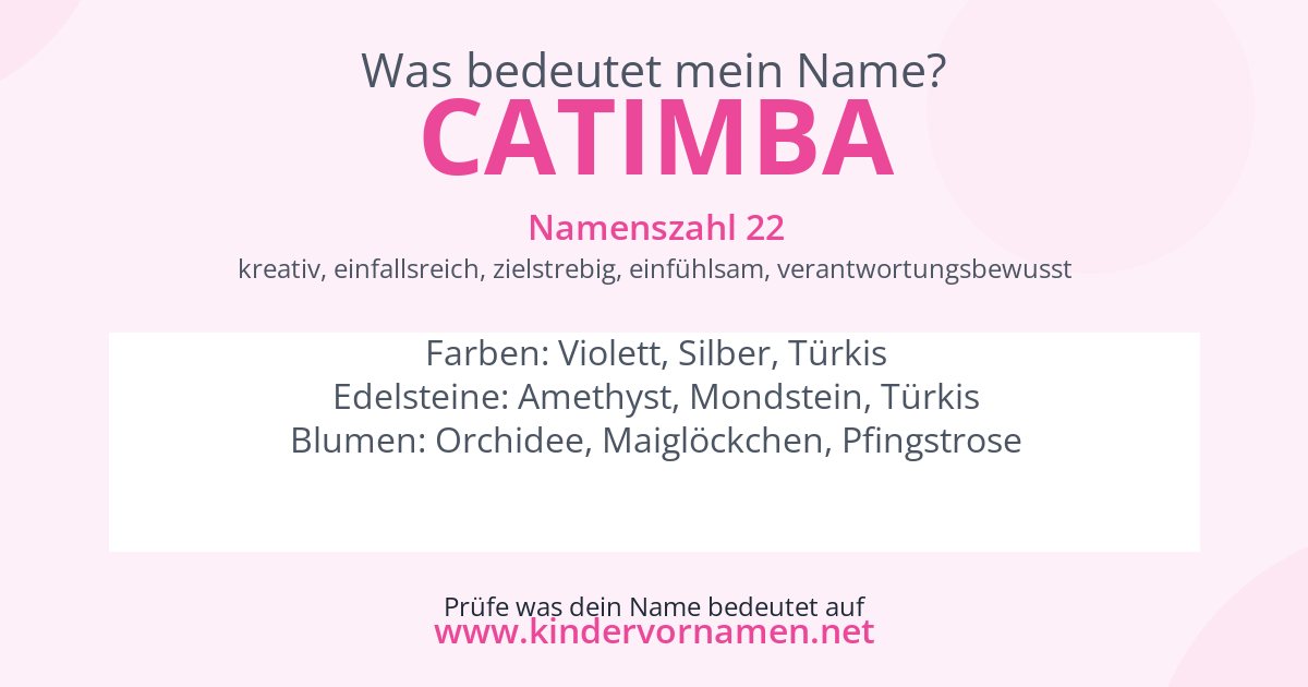 Was bedeutet der Name Catimba?