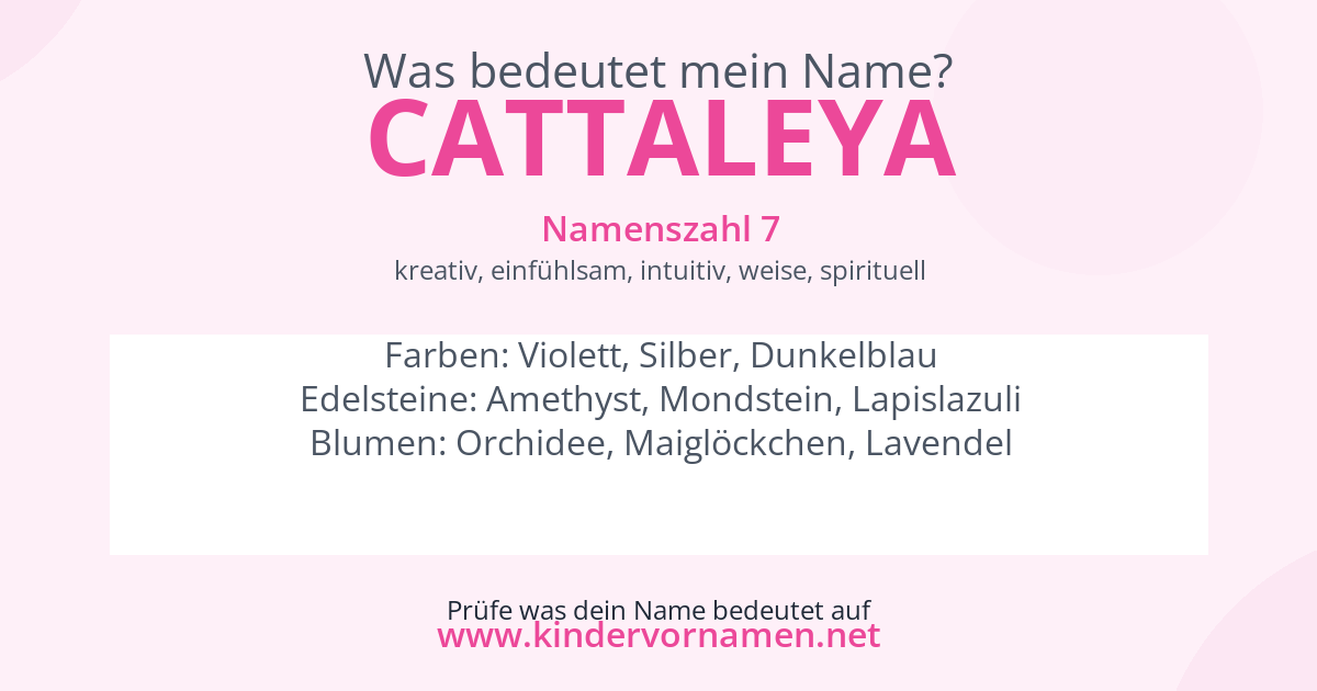 Was bedeutet der Name Cattaleya?